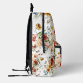 Naam op Nederlandse Kunst Waterverf Bloemenpatroon Bedrukte Rugzak (Links)