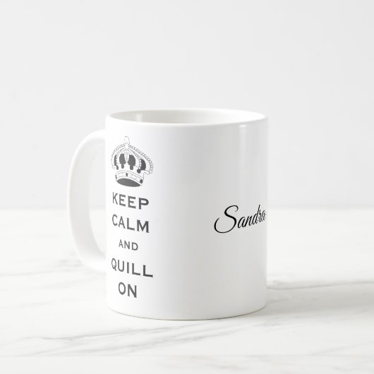 Naam op Quilling Keep Calm 11oz Classic Mok (Voorkant links)
