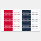 Naam op Rood Wit Blauw Zelfklevend Waterdicht Labels (Vel)