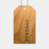 Naam op rustiek faux hout cadeaulabel (Voorkant)