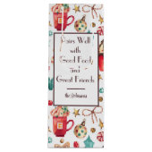 Naam op Schattigee Whimsical Sweets Vakantie Wijn Cadeautas (Voorkant)