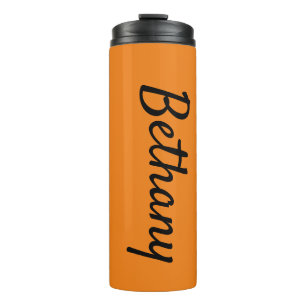 Naam op Sinaasappel passend ontwerp 12oz Thermosbeker