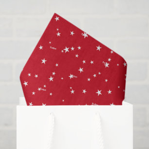 Naam op trendy patroon met rode en witte sterren tissuepapier