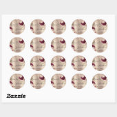 Naam Opslaan Datum Gold Drivers Rozen Florals Ronde Sticker (Vel)