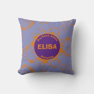 Naam Oranje Paars Circle Squares  Patroon Kussen