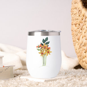 Naam, papieren geplooide bloemen op charmante 11oz