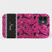 naam paris eiffel tower neon hot roze glitter Case-Mate iPhone case (Achterkant (horizontaal))