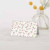 Naam partij Plaats Card-Pink Rose Buds (Achterkant)