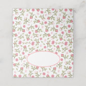 Naam partij Plaats Card-Pink Rose Buds (Buitenkant ongevouwen)