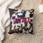Naam Patchwork Koeienhuid Print Western Rustiek Ro Kussen (Deken)