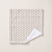 Naam Pattern Modern Light Brown Bath Towel Set Bad Handdoek (Wasdoekje)