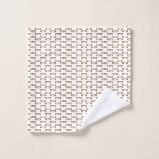 Naam Pattern Modern Light Brown Bath Towel Set Bad Handdoek (Wasdoekje)