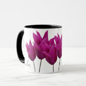  naam Paula  roze tulpen bloemig Mok (Voorkant links)