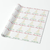 Naam personaliseren Modern kerstboompapier Cadeaupapier (Uitgerold)