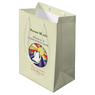 Naam personaliseren, RCIA Duif Cirkel op Geel Medium Cadeauzakje