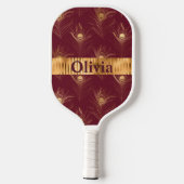 Naam Persoonlijk rood werktuig Afdrukgoud Pickleball Paddle (Achterkant)