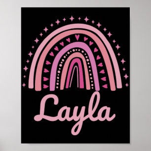 Naam Persoonlijke Grappige Vrouwen Roze Regenboog Poster