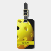 Naam Pickleball Pattern Monogram Bagagelabel (Voorkant verticaal)
