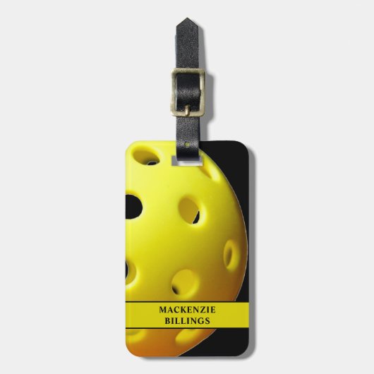 Naam Pickleball Pattern Monogram Bagagelabel (Voorkant verticaal)