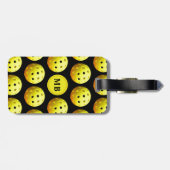 Naam Pickleball Pattern Monogram Bagagelabel (Achterkant horizontaal)
