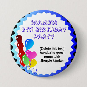 Naam Pin Button Birthday Party Favor