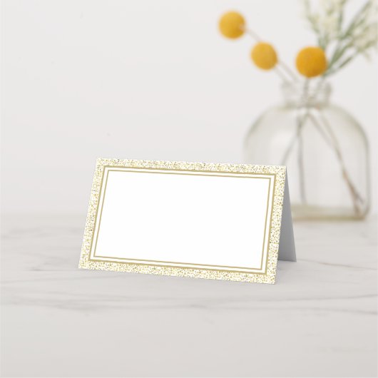 Naam Plaats Card-Gold Glitter (Voorkant)