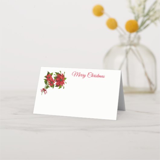Naam Plaats Card-poinsettia's (Voorkant)