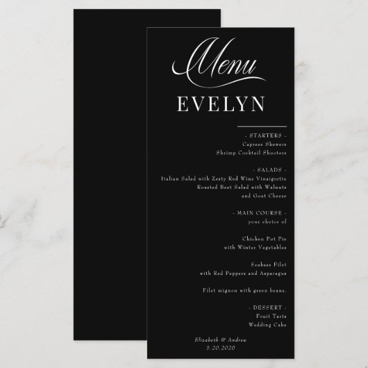 Naam Plaats Kaart | Huwelijksmenu (Voorkant / Achterkant)