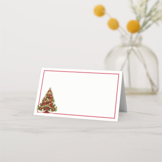 Naam Plaats kaart met kerstboomklep (Voorkant)
