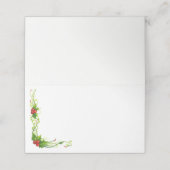 Naam Plaats Kaart-Vrolijk Kerstfeest Holly (Buitenkant ongevouwen)