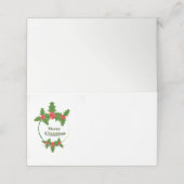 Naam Plaats Kaart-Vrolijk Kerstfeest Holly (Buitenkant ongevouwen)