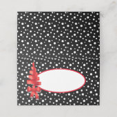 Naam Plaats Kaarten-Kerstlint Boom Polka Dot (Buitenkant ongevouwen)