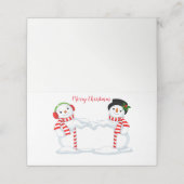 Naam Place Card-Snowman (Buitenkant ongevouwen)