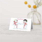 Naam Place Card-Snowman (Voorkant)