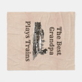 Naam plakken stoomtrain opa opa fleece deken (Voorkant (Horizontaal))