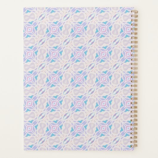 Naam Planner met Foto op Blue Grunge Pattern (Achterkant)