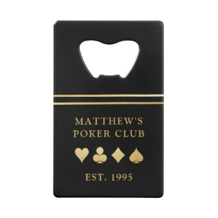 Naam poker Club met Gold Card-uitgangen Kredietkaart Flessenopener