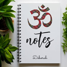 Naam, Posh Royal Stewart Tartan OM Symbol Notitieb