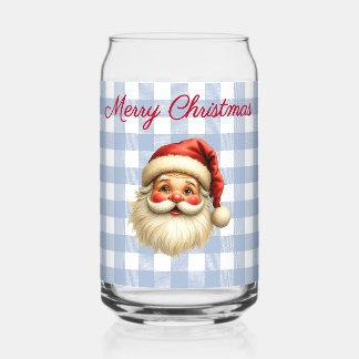 Naam, Prettig Kerstfeest Charmanter Kerstman Blikvorm Glas
