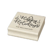 Naam Prettige feestdagen Cute Script-reeks Rubberstempel (Stempel)