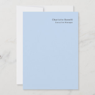 Naam Professioneel Modern Minimalistisch Blauw Notitiekaartje
