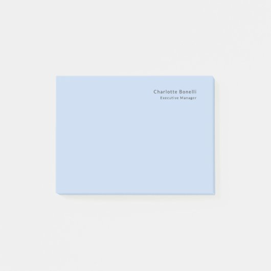 Naam Professioneel Modern Minimalistisch Blauw Post-it® Notes (Voorkant)