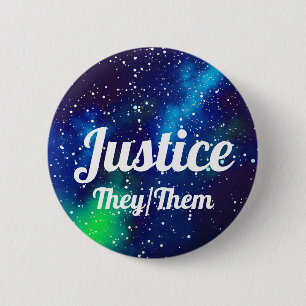Naam ___ + Pronouns  Galaxy Ronde Button 5,7 Cm