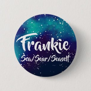 Naam ___ + Pronouns  Galaxy Ronde Button 5,7 Cm