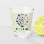 Naam, Quilled Yorkshire White Rose, Shot Glas (Voorkant)