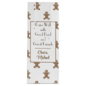 Naam & Quote op Schattige Gingerbread Man Wijn Cadeautas (Voorkant)