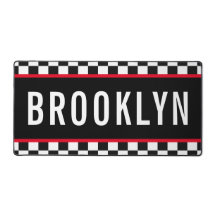 Naam Racing Rood Wit Zwart Checkerboard Patroon