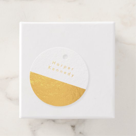 Naam Real Gold Foil Bedankjes Labels (Met doos)