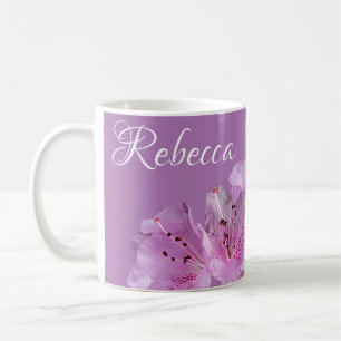  naam Rebecca floral paarse roze boho Koffiemok