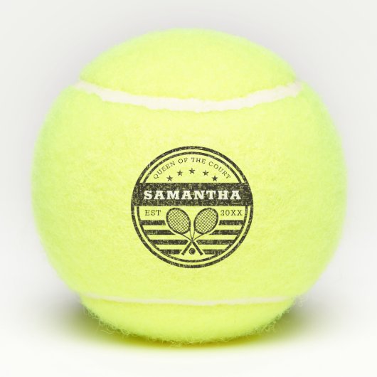 Naam rechtbank vastgesteld op datum tennisballen (Achterkant)